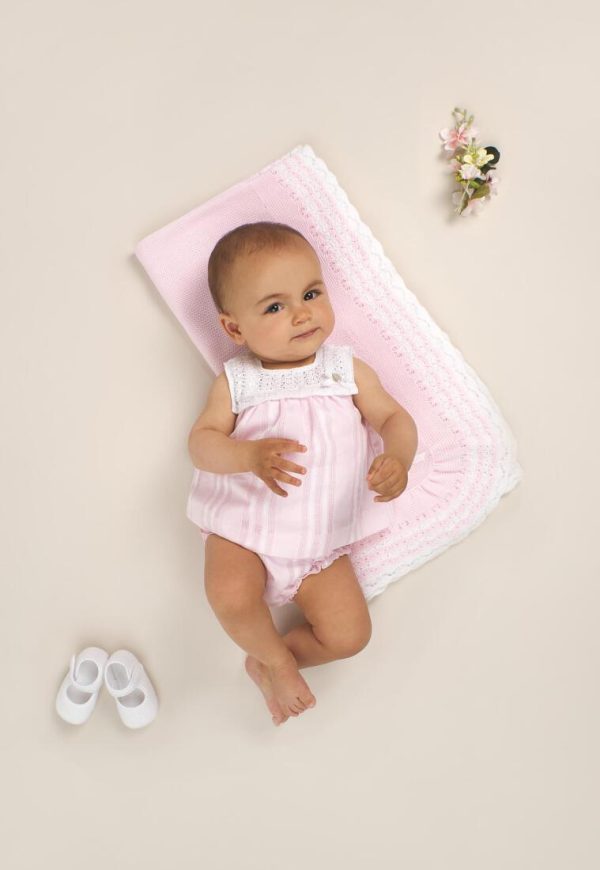 Vestido niña punto y tela colección Aura de Paz Rodríguez - Imagen 2