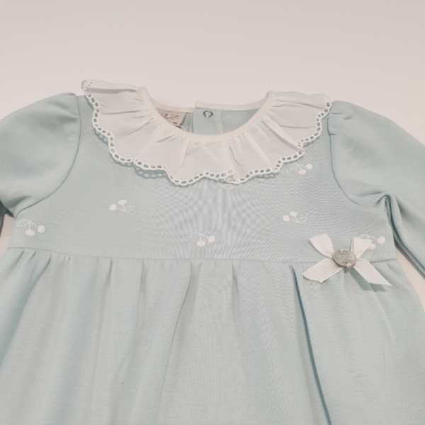 Pijama niña color celeste/ blanco de Paz Rodríguez verano - Imagen 4