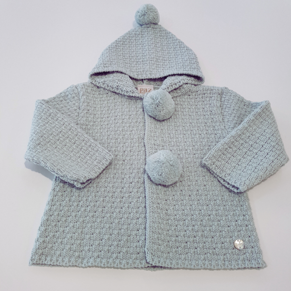 Chaquetón de punto Niño pompones de Paz Rodríguez