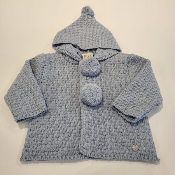 Chaquetón de punto Niño pompones de Paz Rodríguez
