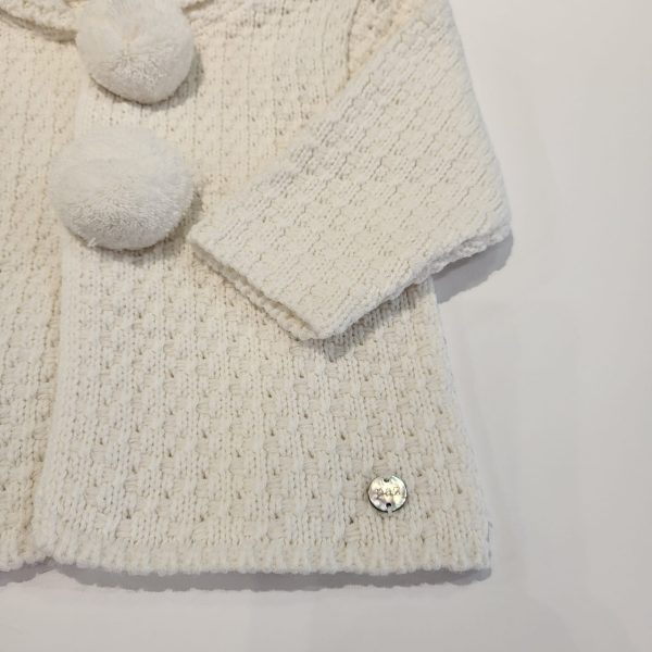 Chaquetón de punto Niño pompones de Paz Rodríguez