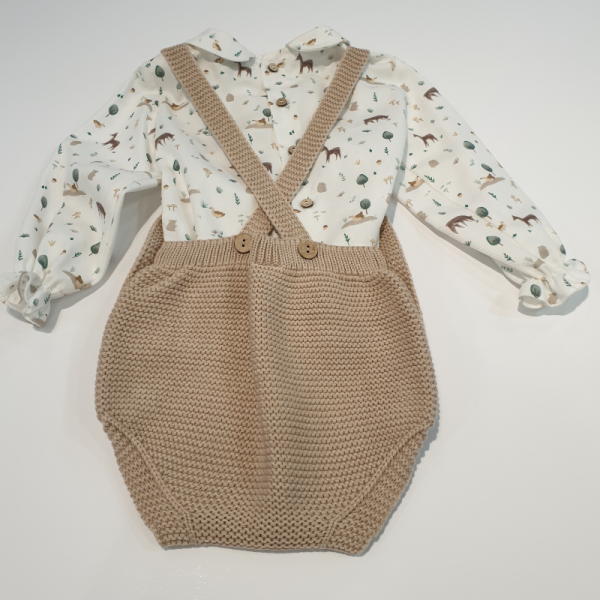 Peto punto y tela estampada camel unisex de Pangasa