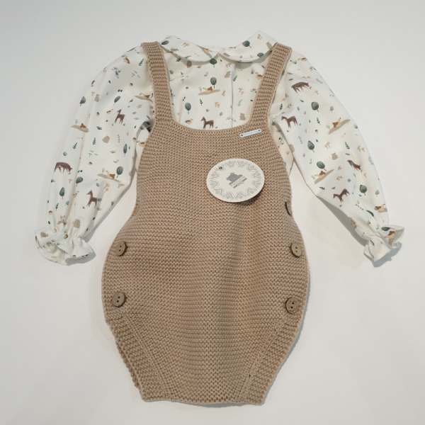 Peto punto y tela estampada camel unisex de Pangasa