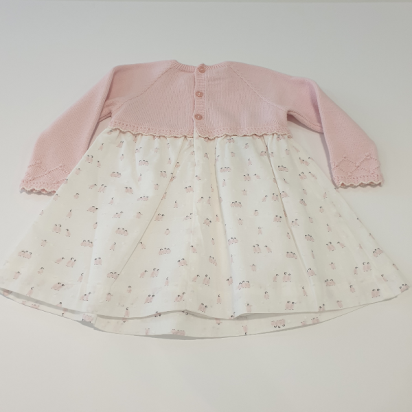Vestido niña punto y tela colección Aura de Paz Rodríguez