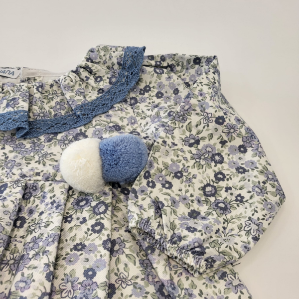 Vestido enterizo florecitas cielo de Juliana invierno - Imagen 2