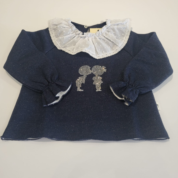 Conjunto sudadera braguita felpa lurex azul de La Martinica