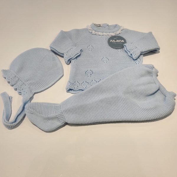 Juego tres piezas gorrito niña firma Juliana