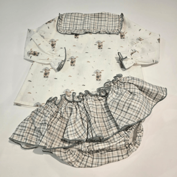 Conjunto Yogui blusa y braguita de volantes de la Martinica