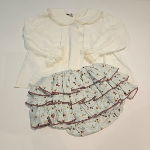 Conjunto blusa con braguita volante Grosella de La Martinica
