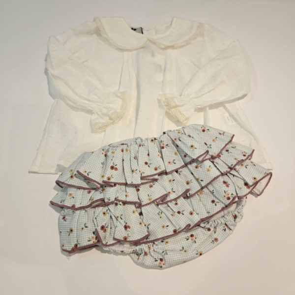 Conjunto blusa con braguita volante Grosella de La Martinica