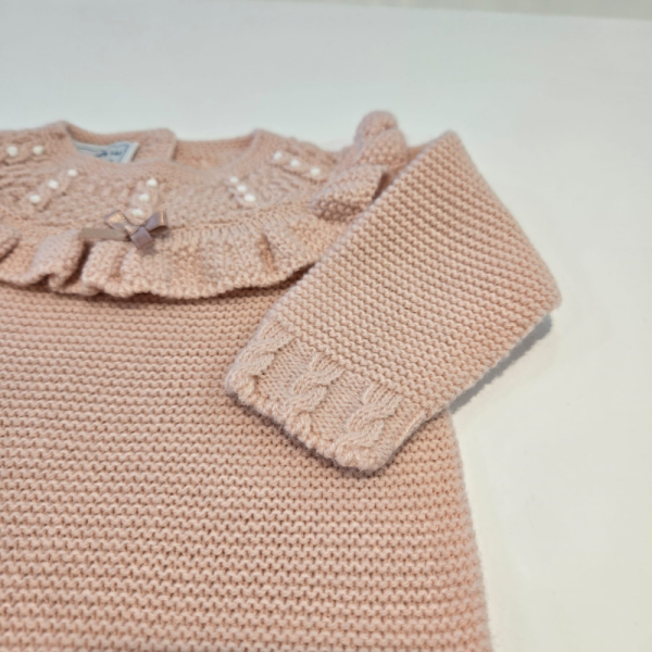 Pelele rosa con pie invierno niña rosa empolvado Carmen Taberner - Imagen 4