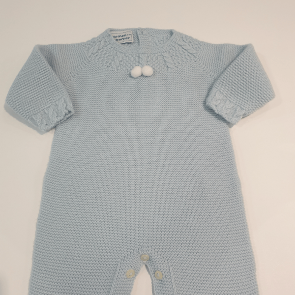Pelele rosa con pie para niño en azul Carmen Taberner