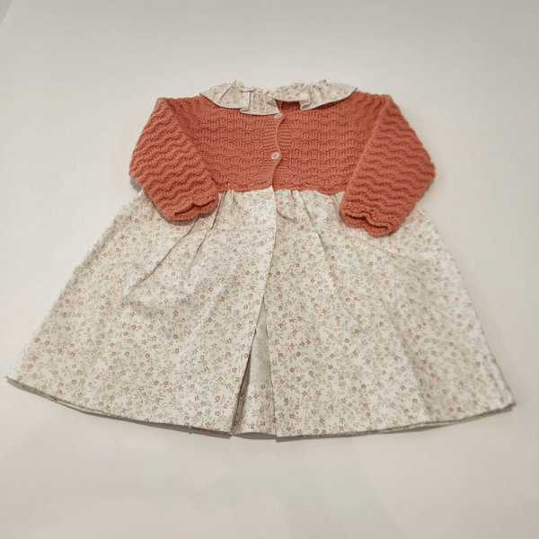 Vestido cuerpo punto falda tela Mandarina de Carmen Taberner - Imagen 3