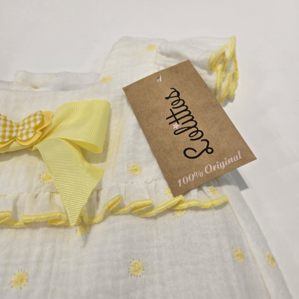 Pelele colección celeste lazo amarillo de Lolittos verano