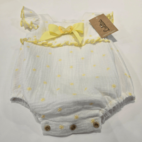 Pelele colección celeste lazo amarillo de Lolittos verano - Imagen 5