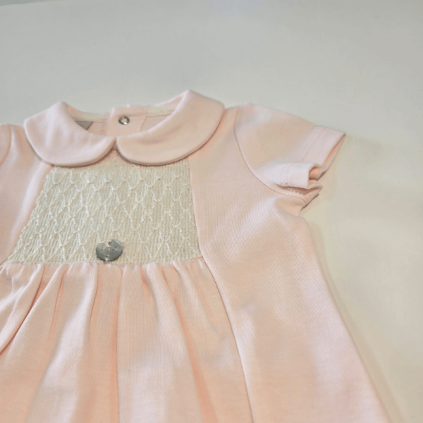 Pelele corto niña cuello nido abeja Paz Rodríguez verano