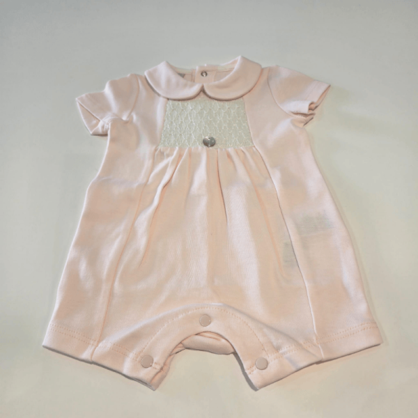 Pelele corto niña cuello nido abeja Paz Rodríguez verano