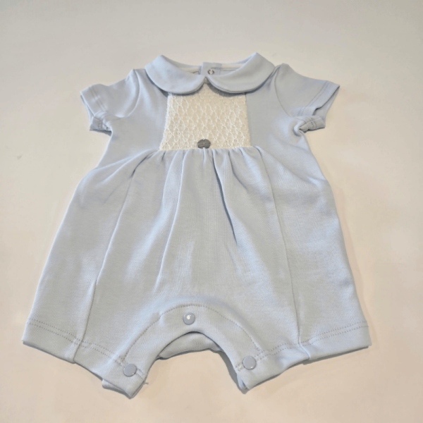 Pelele corto niño cuello nido abeja Paz Rodríguez verano
