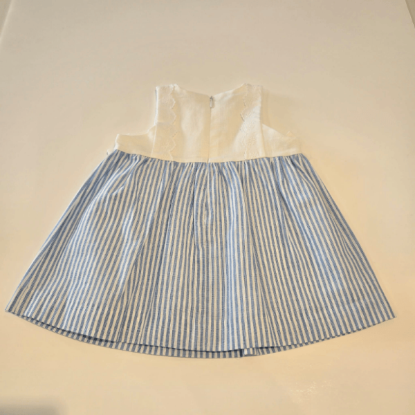 Vestido blanco y azul dorna blanco azul de Paz Rodríguez verano
