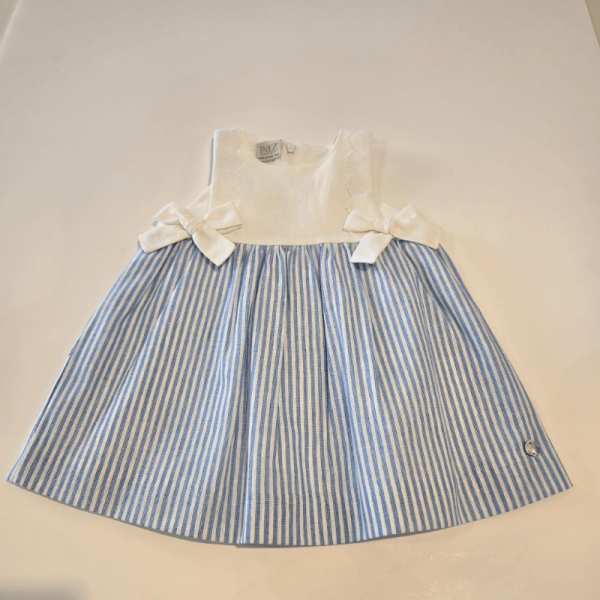 Vestido blanco y azul dorna blanco azul de Paz Rodríguez verano