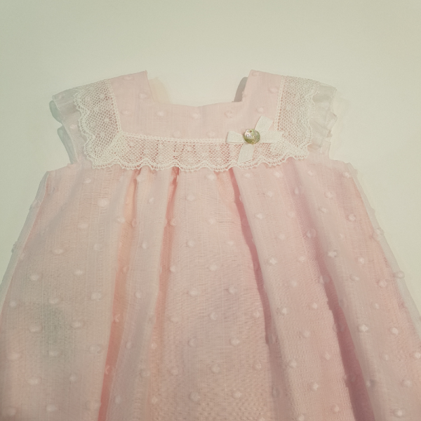 Vestido de organza y plumeti Linda de Paz Rodríguez