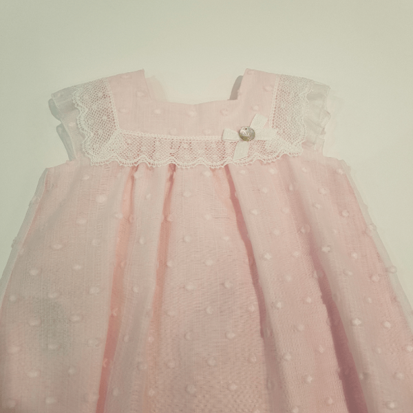 Vestido de organza y plumeti Linda de Paz Rodríguez