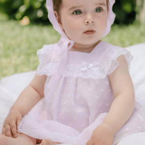 Vestido de organza y plumeti Linda de Paz Rodríguez