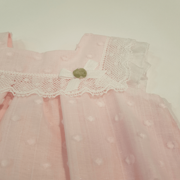 Vestido de organza y plumeti Linda de Paz Rodríguez
