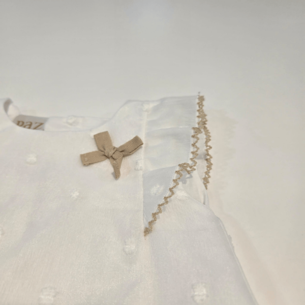 Vestido niña organza lino beige Paz Rodríguez verano