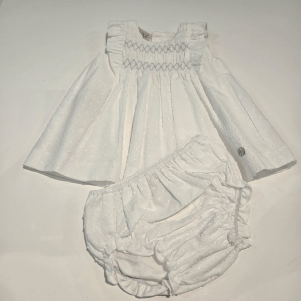Vestido plumeti y nido de abeja Eido de Paz Rodríguez