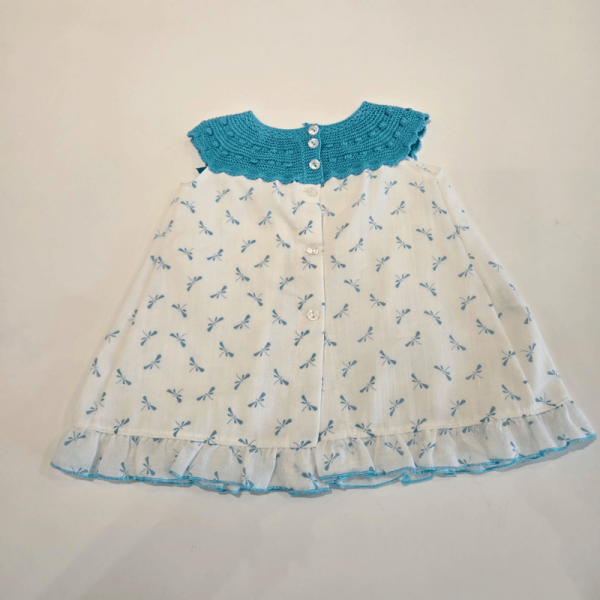 Vestido turquesa cuerpo punto redondo lib de Juliana verano