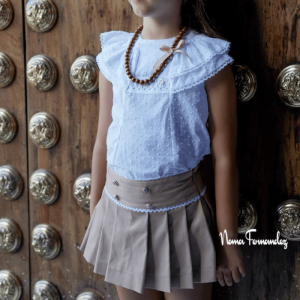 Conjunto blusa falda tablas con short Versalles Paz Rodríguez