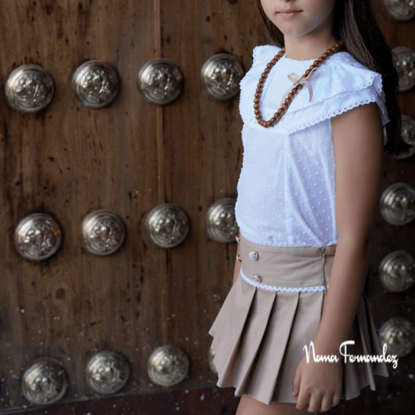 Conjunto blusa falda tablas con short Versalles Paz Rodríguez