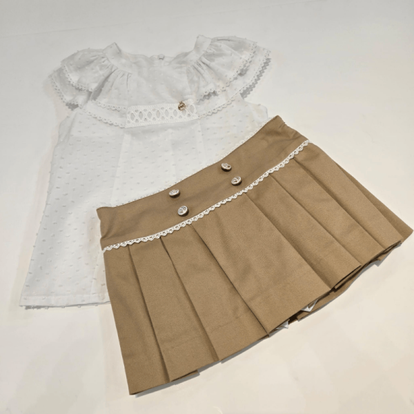 Conjunto blusa falda tablas con short Versalles Paz Rodríguez