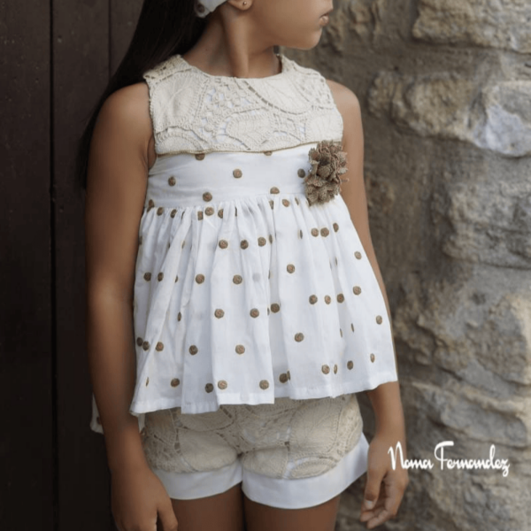 Conjunto blusón mas chort Marsella Noma Fernández verano