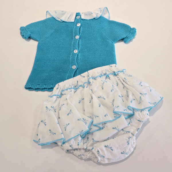 Conjunto braga falda turquesa libélulas de Juliana verano