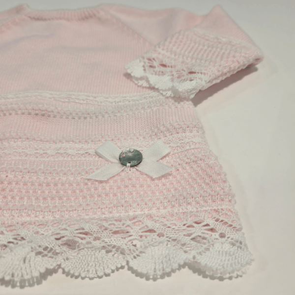 Conjunto jubón con polaina rosa tiza de Paz Rodríguez verano - Imagen 2