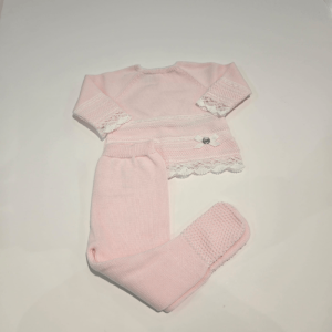 Conjunto jubón con polaina rosa tiza de Paz Rodríguez verano