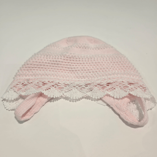 Capota a juego con jubón mas polaina rosa tiza de Paz Rodríguez