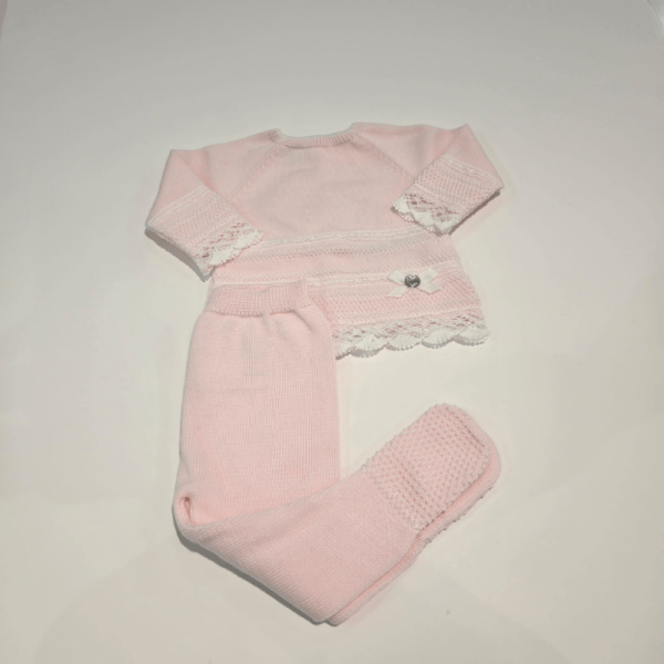 Conjunto jubón con polaina rosa tiza de Paz Rodríguez verano