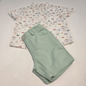 Conjunto niño camisa pantalón granja de Paz Rodríguez verano