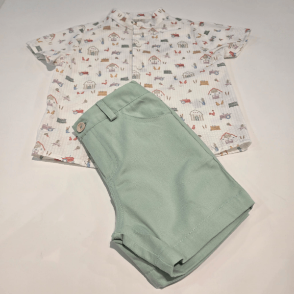 Conjunto niño camisa pantalón granja de Paz Rodríguez verano