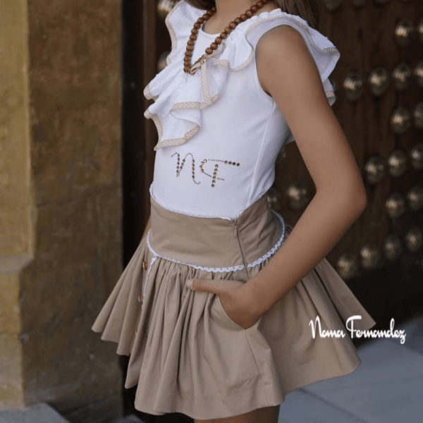 Conjunto falda camiseta colección Versalles Noma Fernández