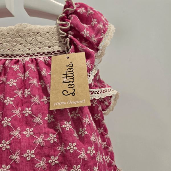 Jesusito rosa fucsia bordados colección Grecia firma Lolittos verano - Imagen 4