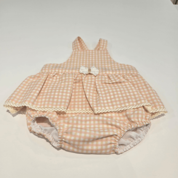 Peto con camiseta de algodón Vichy pangasa verano - Imagen 4