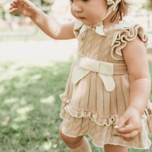 Vestido camel con braga niña Rahigo selección verano