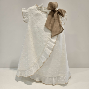 Vestido lino cruzado black & white La Martinica verano