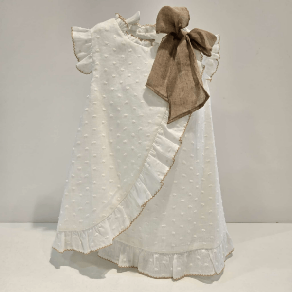 Vestido lino cruzado black & white La Martinica verano