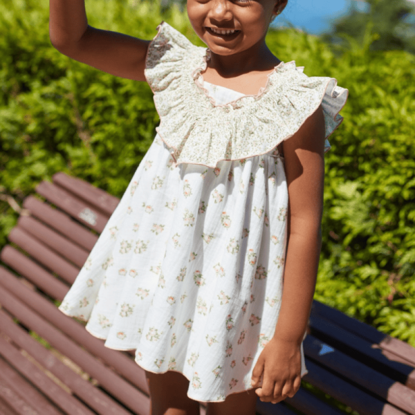 Vestido volantes con frunces bambi-sueños La Martinica verano