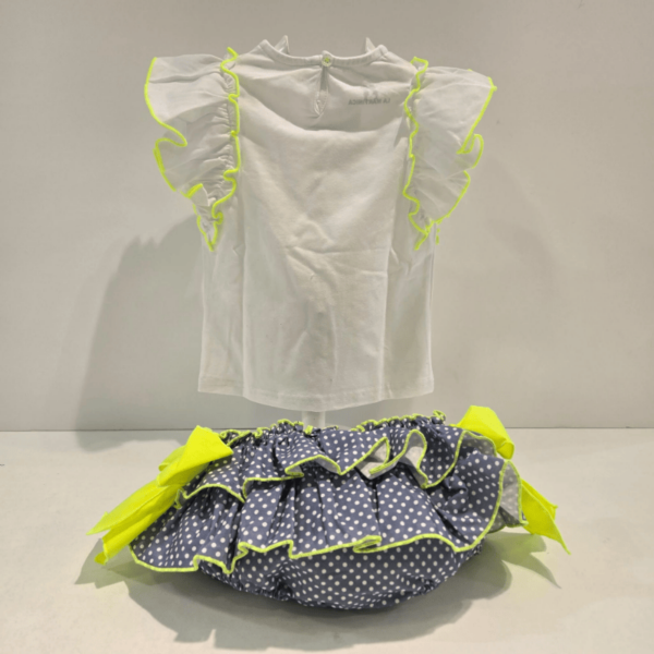 Conjunto camiseta braguita volantes arándanos La Martinica